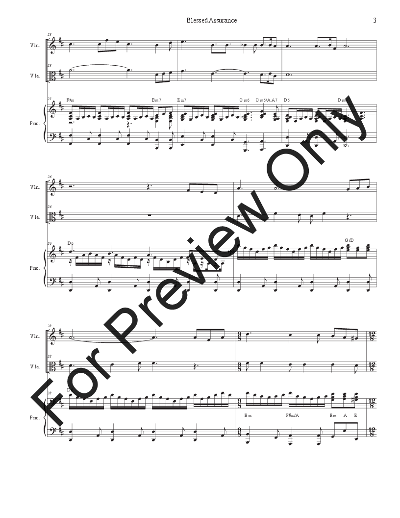 Blessed Assurance (Duet for Violin and Viola) P.O.D.