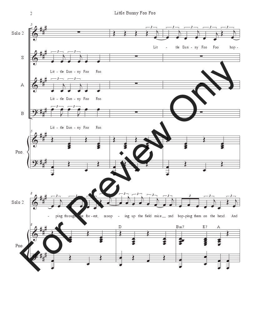 Little Bunny Foo Foo (Vocal Trio - (SAB) P.O.D.