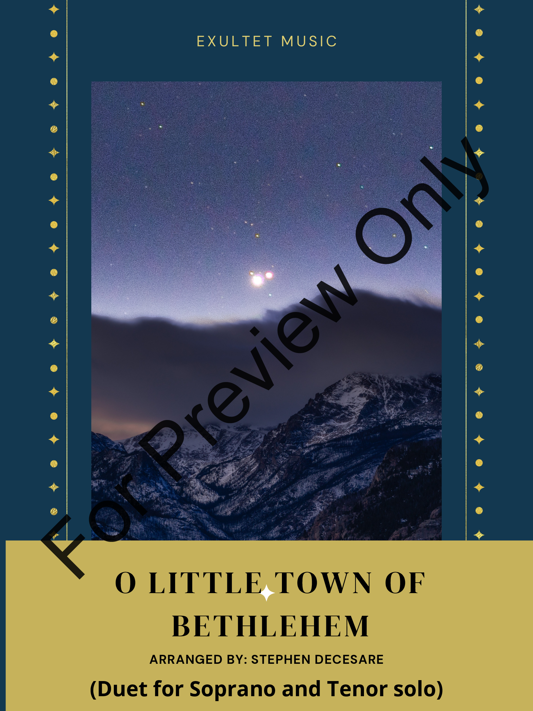 O Little Town Of Bethlehem (Duet for Soprano and Tenor solo) P.O.D.