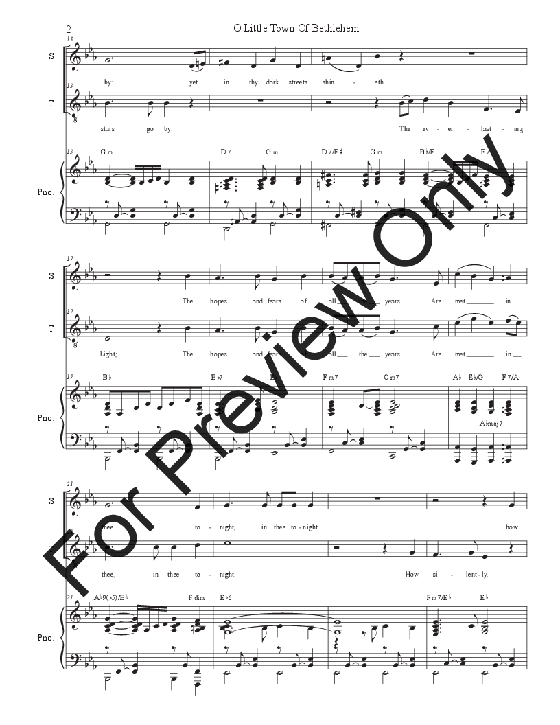 O Little Town Of Bethlehem (Duet for Soprano and Tenor solo) P.O.D.