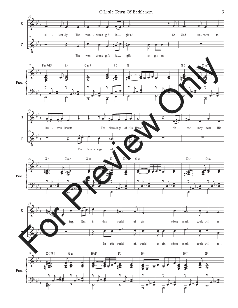 O Little Town Of Bethlehem (Duet for Soprano and Tenor solo) P.O.D.