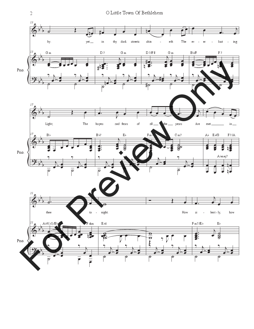 O Little Town Of Bethlehem (Vocal solo - Medium Key) P.O.D.