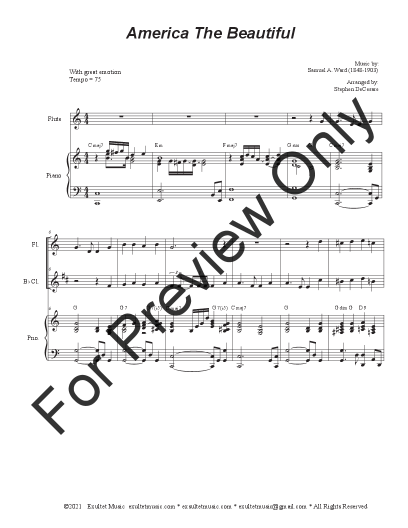 Patriotic Duets for Flute and Bb-Clarinet P.O.D.