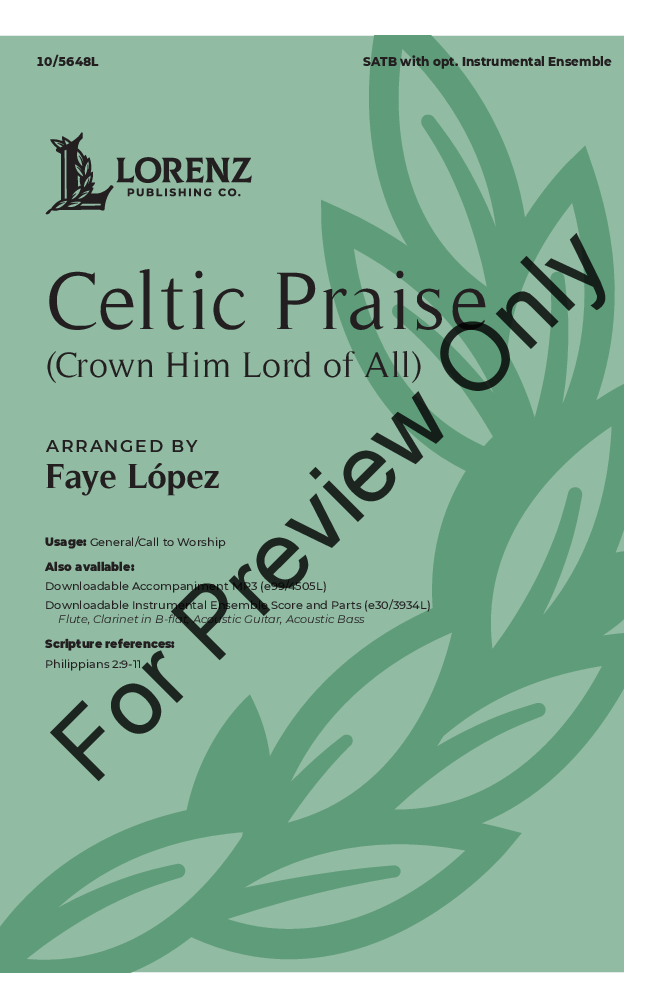 Celtic Praise Large Print Edition P.O.D.