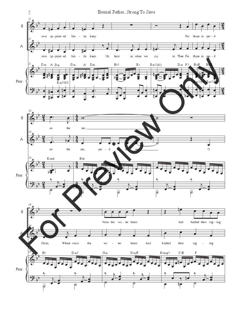 Eternal Father, Strong To Save (The Navy Hymn) (2-part choir - (SA) P.O.D.