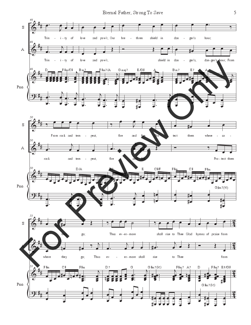 Eternal Father, Strong To Save (The Navy Hymn) (2-part choir - (SA) P.O.D.