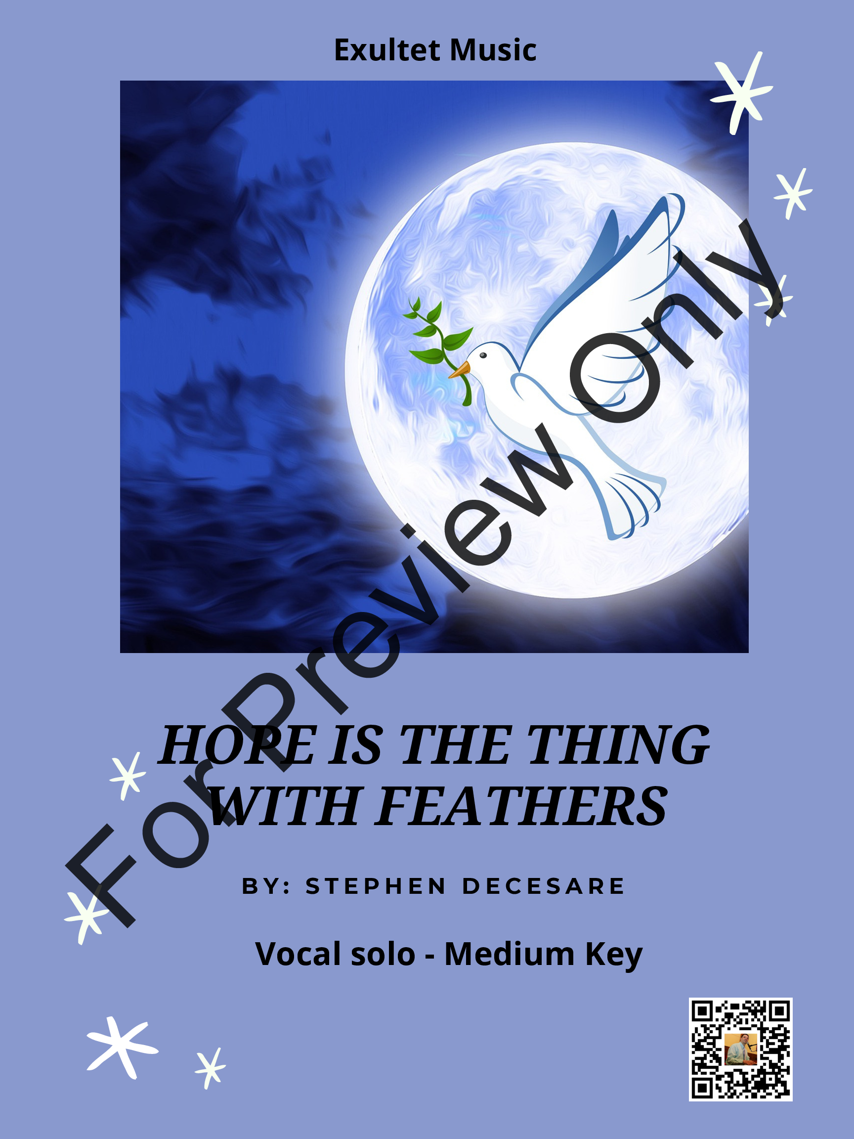Hope Is The Thing With Feathers (Vocal solo - Medium Key) P.O.D.