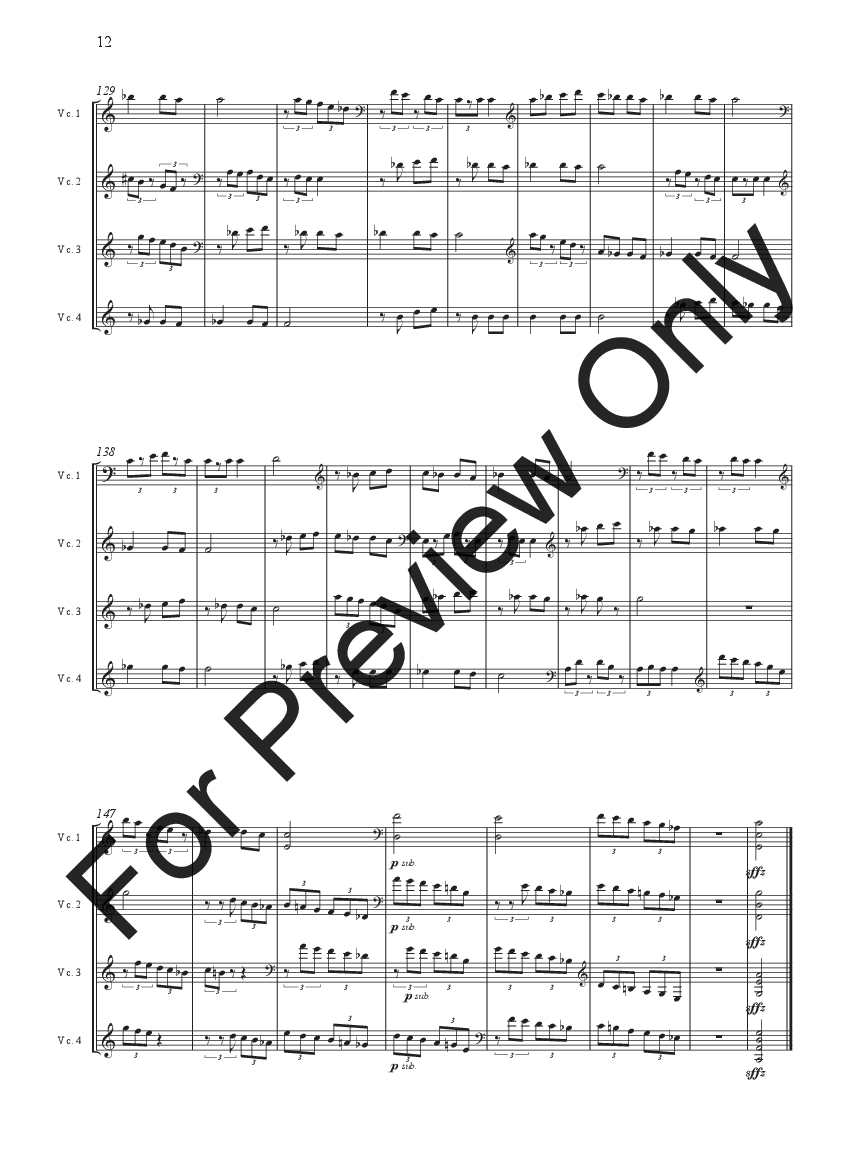 Six Melodies for Cello Quartet P.O.D.