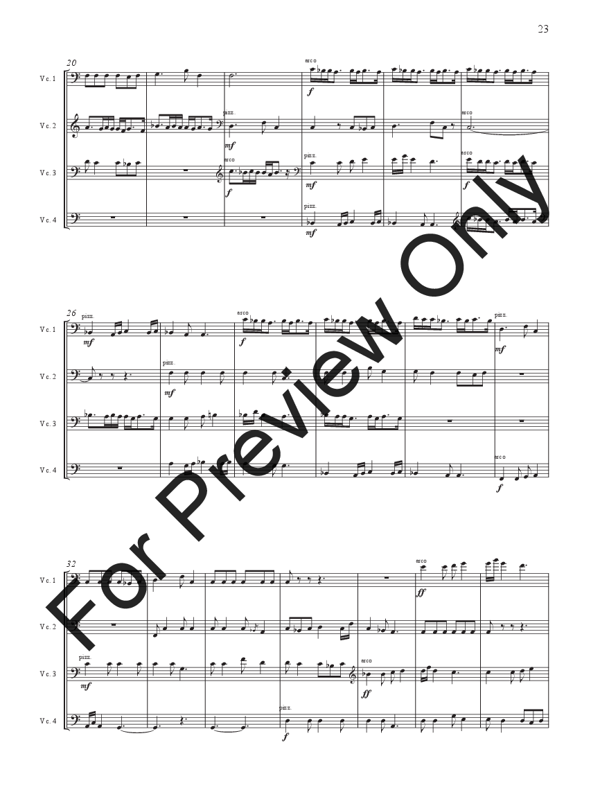 Six Melodies for Cello Quartet P.O.D.