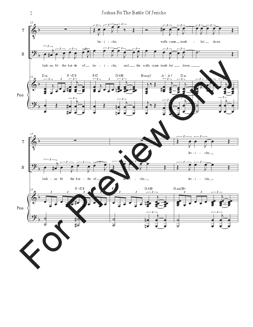 Joshua Fit The Battle of Jericho (Duet for Tenor and Bass solo) P.O.D.