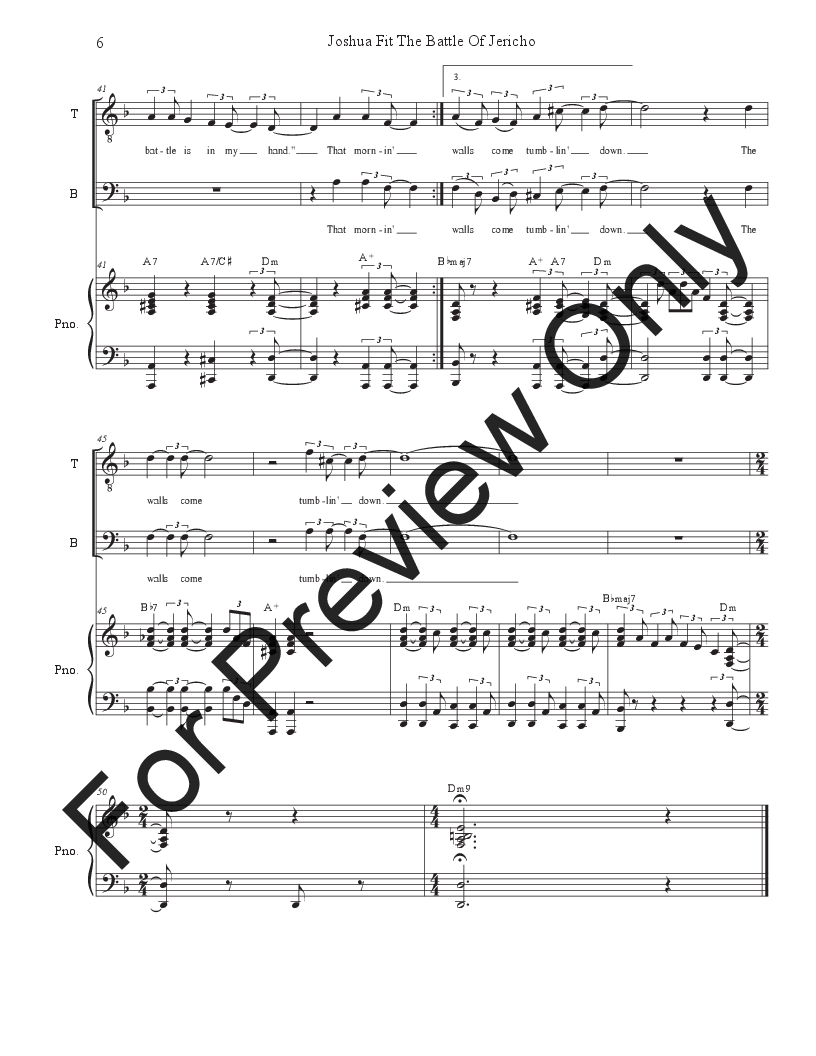 Joshua Fit The Battle of Jericho (Duet for Tenor and Bass solo) P.O.D.