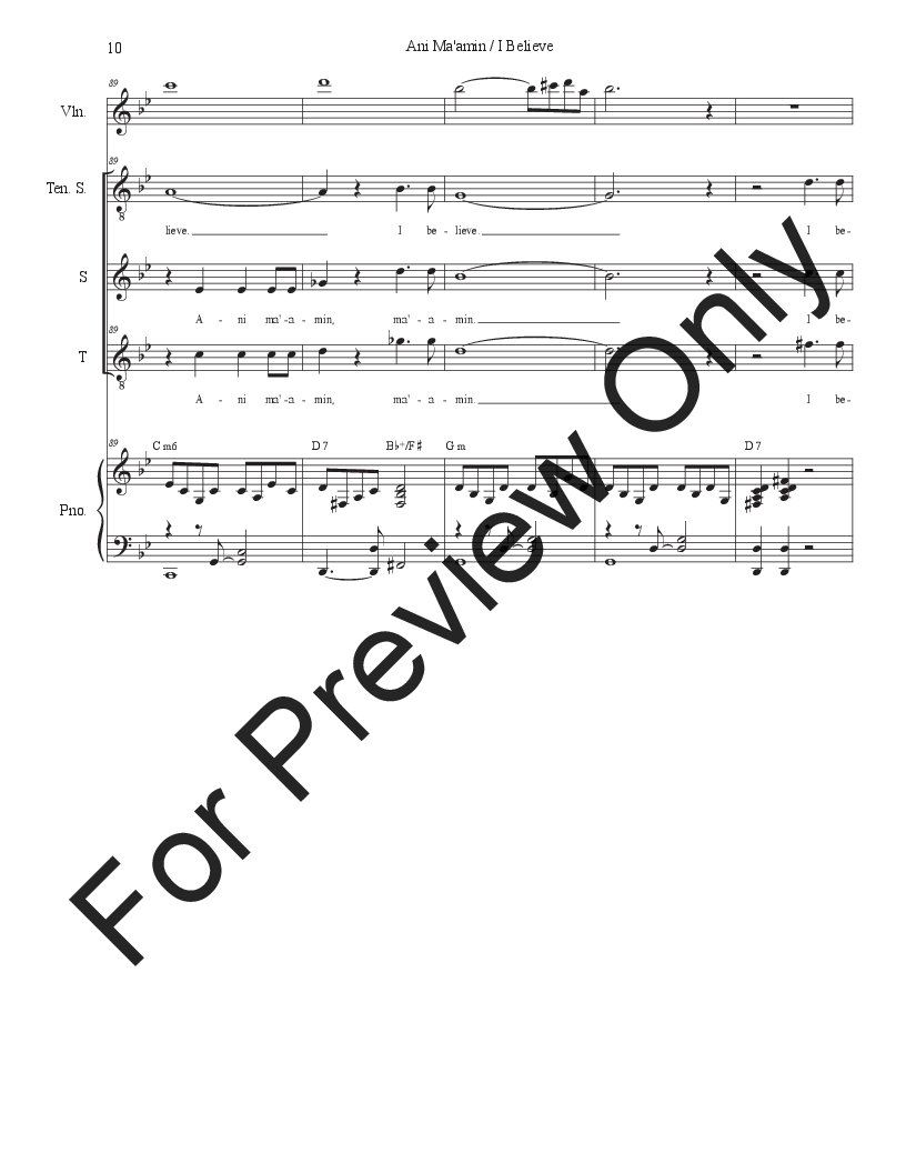Ani Ma'amin (I Believe) (Tenor solo with Soprano and Tenor Duet) P.O.D.