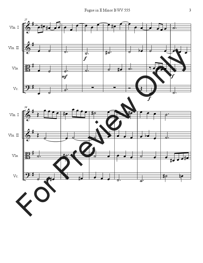 Fugue in E Minor BWV555 P.O.D.