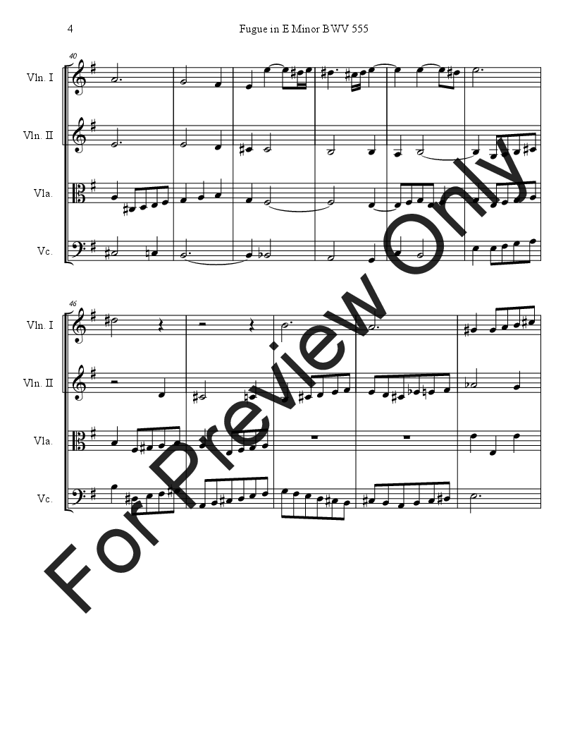 Fugue in E Minor BWV555 P.O.D.