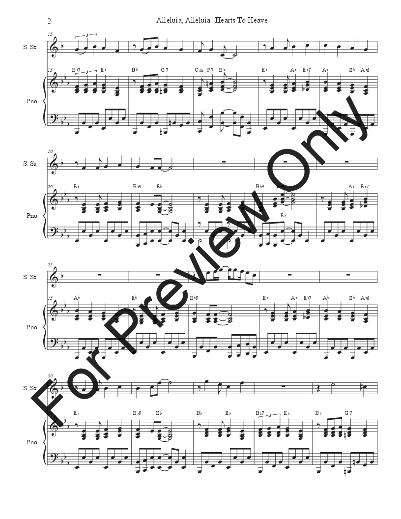 Alleluia, Alleluia! Hearts To Heaven (Soprano Saxophone and Piano) P.O.D.