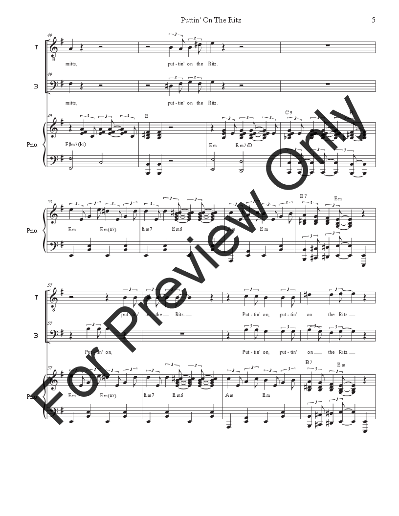 Puttin' On The Ritz (2-part choir - (TB) P.O.D.