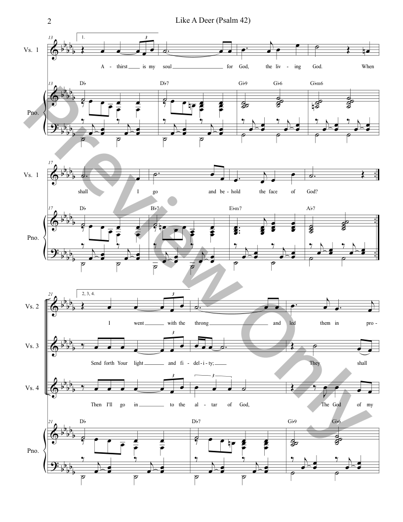 Like A Deer (Psalm 42) (Duet for Tenor and Bass solo) P.O.D.