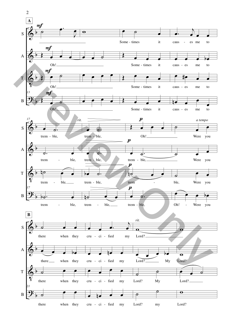 Were You There? (SATB A Cappella) P.O.D.