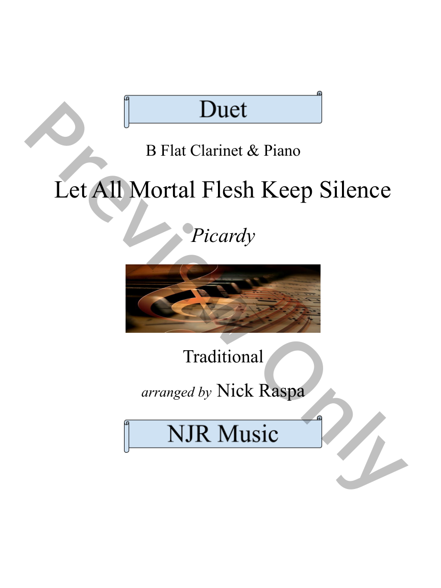 Let All Mortal Flesh Keep Silence (B Flat Clarinet & Piano) P.O.D.