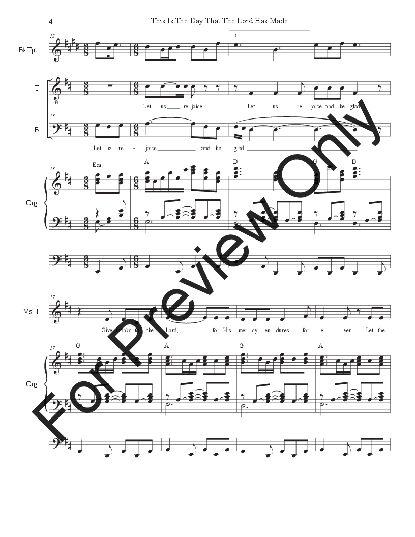 This Is The Day That The Lord Has Made  2-part choir TB  P.O.D.