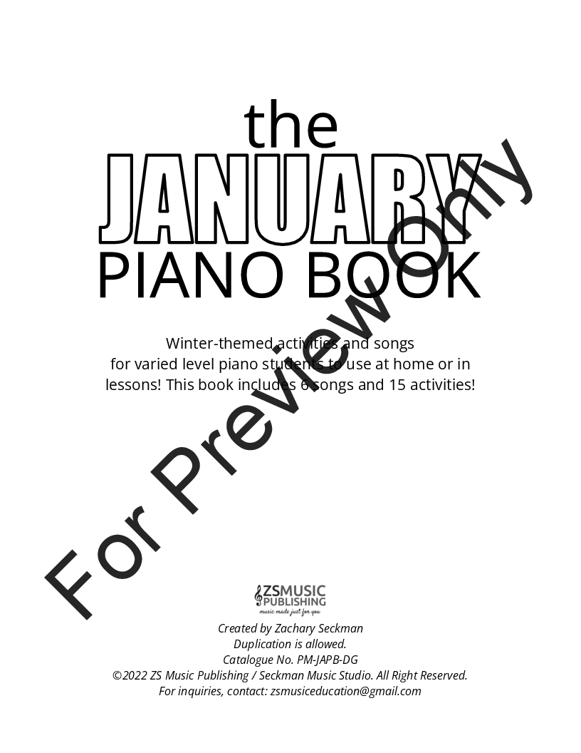 The January Piano Book P.O.D.
