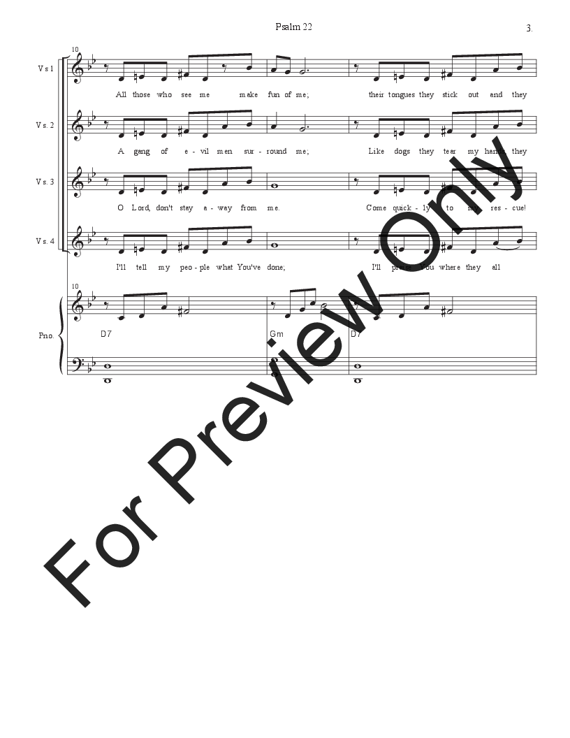 Psalm 22 (My God, My God) (Vocal Quartet  SATB) P.O.D.