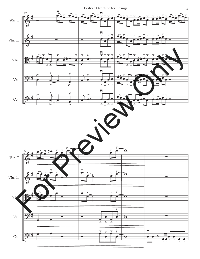 Festive Overture For Strings P.O.D.