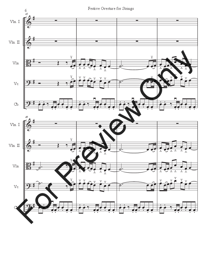 Festive Overture For Strings P.O.D.