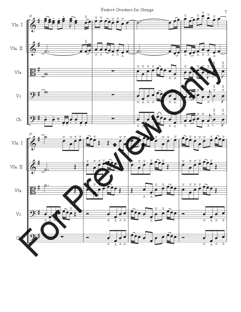 Festive Overture For Strings P.O.D.