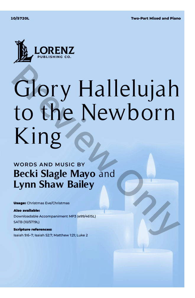 Glory Hallelujah to the Newborn King LARGE PRINT P.O.D.