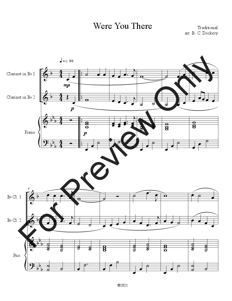 10 Easter Duets for 2 Clarinets and Piano - Vol. 1 P.O.D.