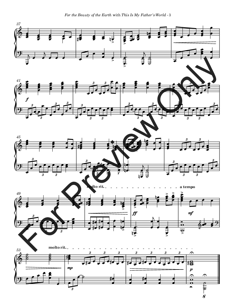 For the Beauty of the Earth with This Is My Father's World P.O.D.