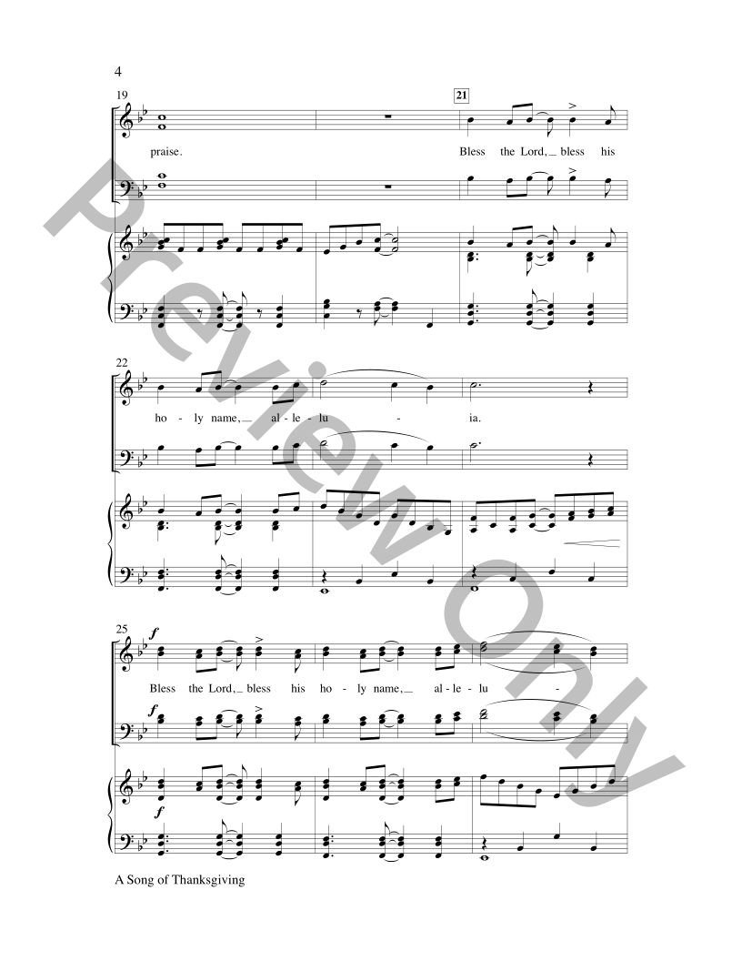 A Song of Thanksgiving (SATB ) by Allen Pote