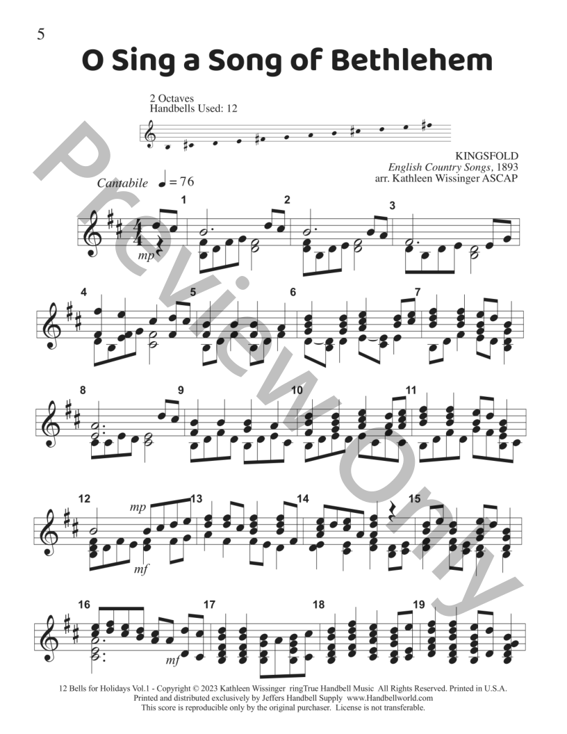 12 Bells for Holidays - B4-F6 2 Octaves