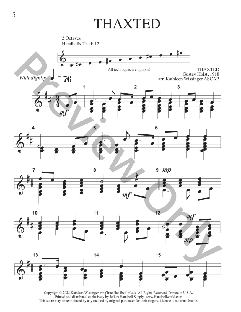 12 Bells for Thanksgiving - B4-F6 2 Octaves