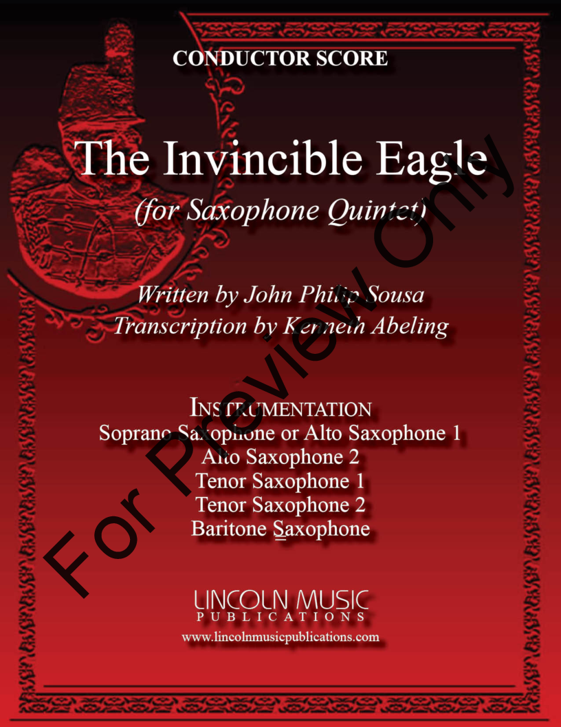 March - The Invincible Eagle (for Saxophone Quintet SATTB or AATTB) P.O.D
