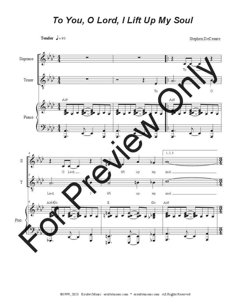 To You, O Lord, I Lift Up My Soul P.O.D