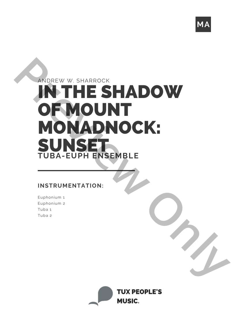 In the Shadow of Mount Monadnock: Sunset for Tuba-Euphonium Ensemble