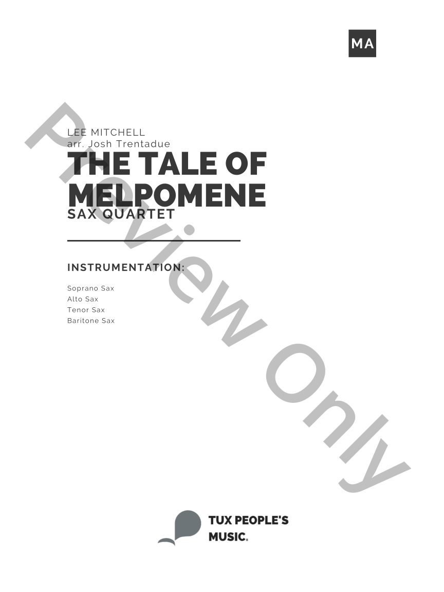 The Tale of Melpomene for Saxophone Quartet