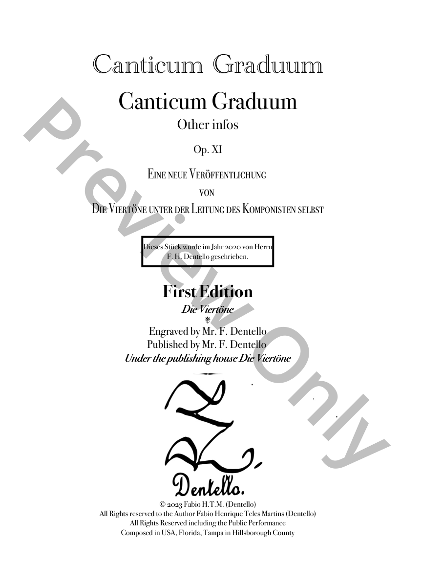 Canticum Graduum Op. 11 P.O.D