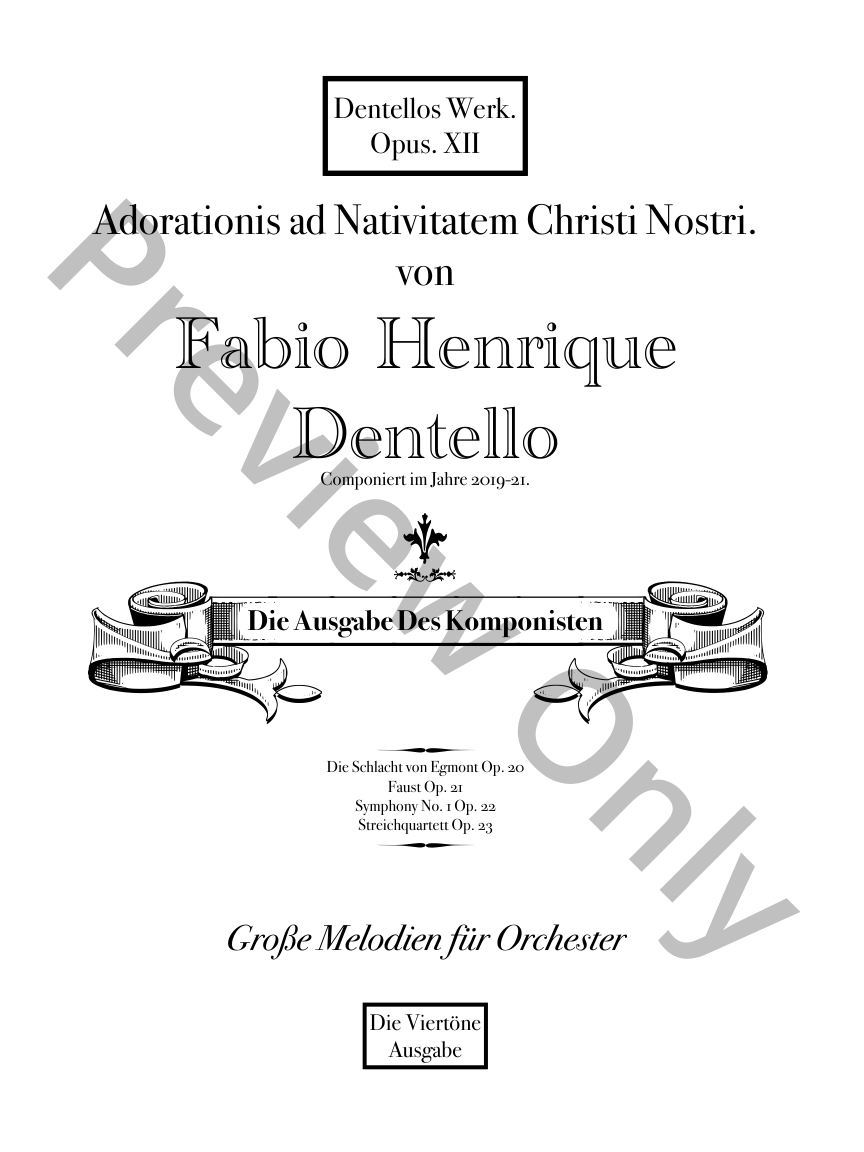 Adorationis ad Nativitatem Christi Nostri Op. 12 P.O.D