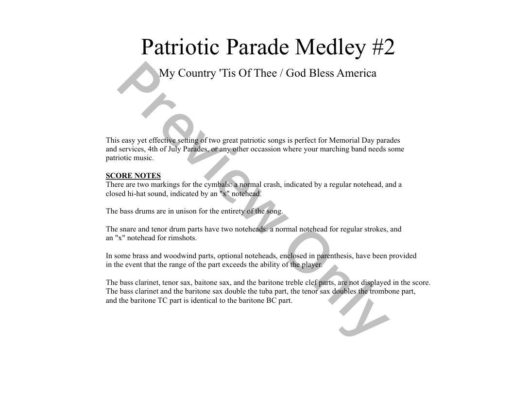 Patriotic Parade Medley #2 P.O.D.