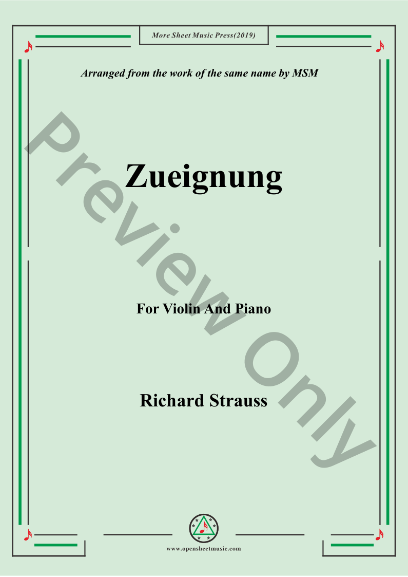 Zueignung,for Violin and Piano P.O.D