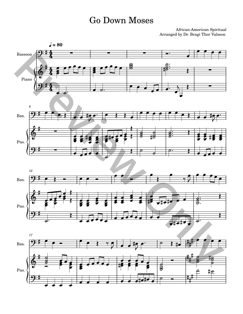 Five Sacred Songs - Bassoon with Piano Accompaniment P.O.D