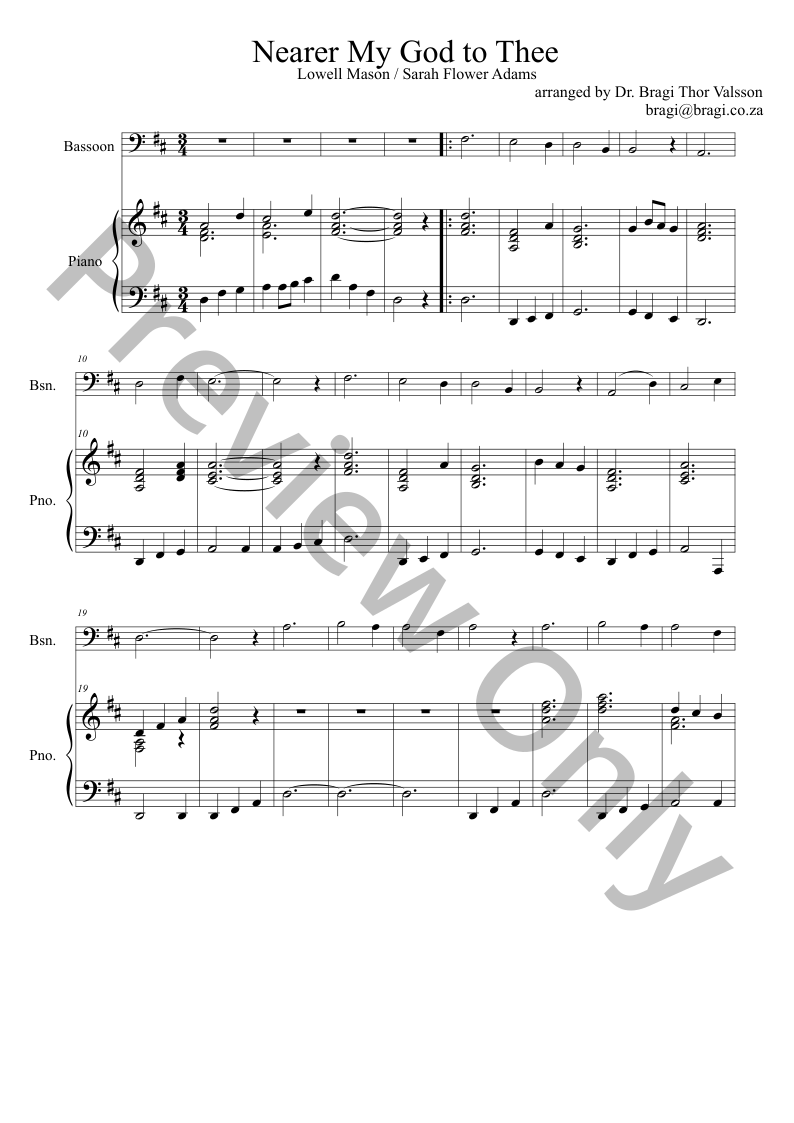 Five Sacred Songs - Bassoon with Piano Accompaniment P.O.D