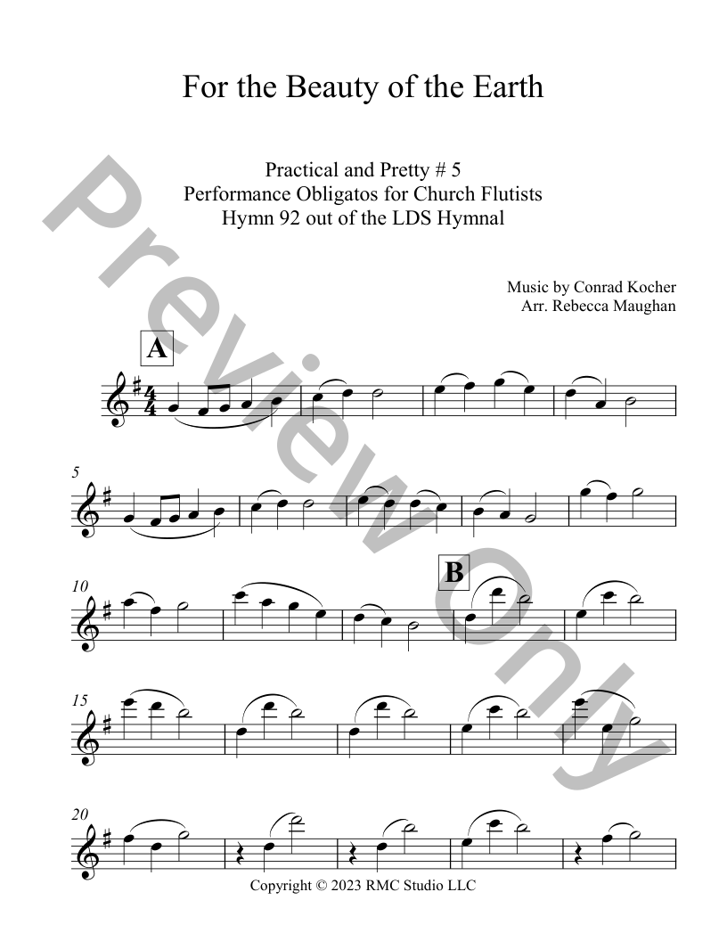 Practical and Pretty Performance Obligato for Church Flutists- Thanksgiving Set P.O.D