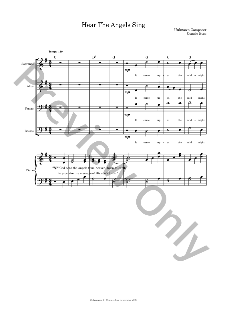 Christmas Angels Christmas Cantata SATB and piano with optional instruments P.O.D