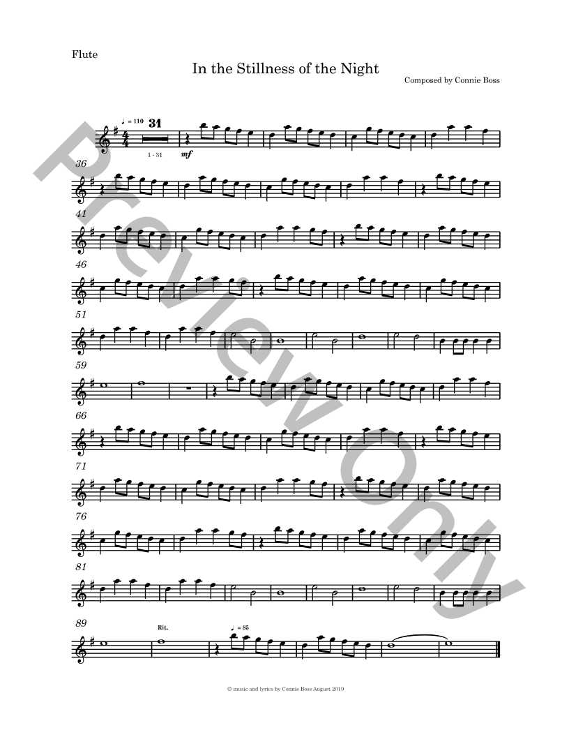 In The Stillness of the Night SATB Christmas Cantata with piano and optional instruments P.O.D