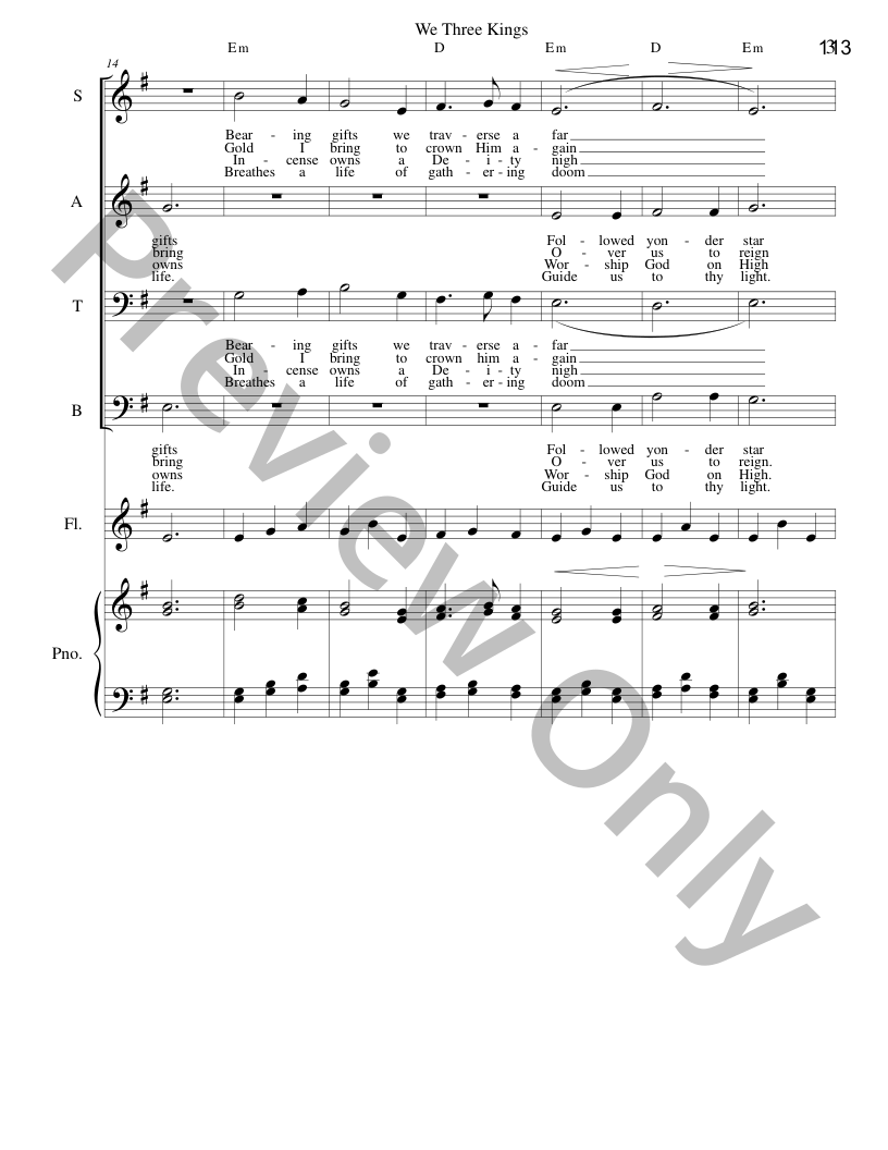 In The Stillness of the Night SATB Christmas Cantata with piano and optional instruments P.O.D