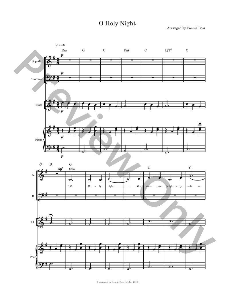 In The Stillness of the Night SATB Christmas Cantata with piano and optional instruments P.O.D